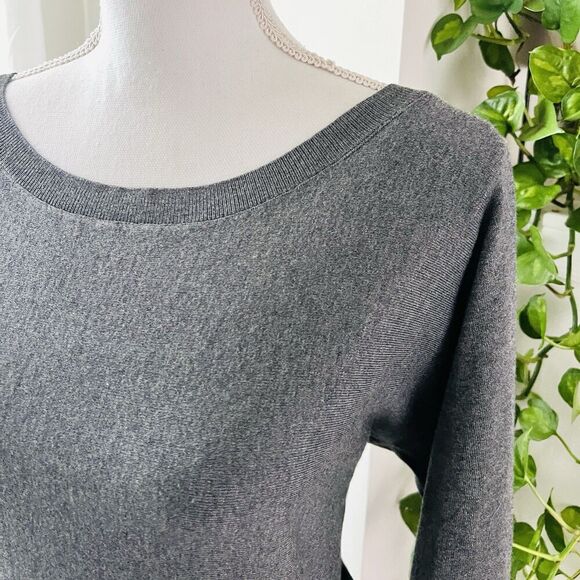 INC International Concepts Charcoal Gray Laceup Sides Soft Stretchy Blouse Large - Picture 3 of 8